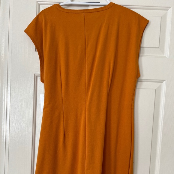 NINE WEST Womens Side Tie T- Shirt Dress NWT Size XL Autumn Gold - Picture 3 of 6